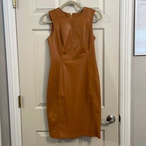 Light brown, leather Calvin Klein dress